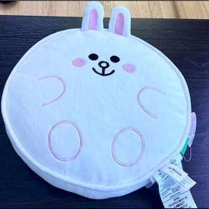 GUND Line Friends Cony Pillow 12" Soft Plush Round White Pink